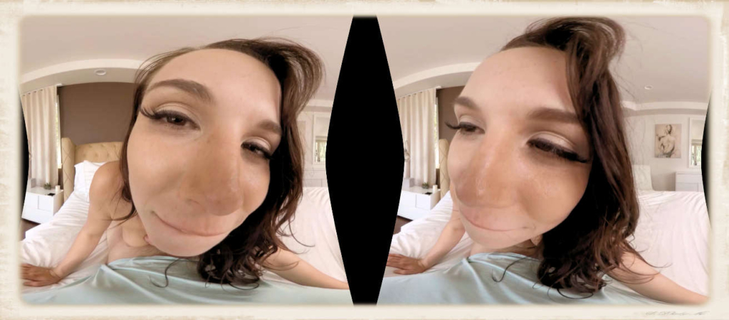 Love this beautiful face. To BaDoinkVR's credit, they provided close-ups on Aidra's kisser, but there could have been more...