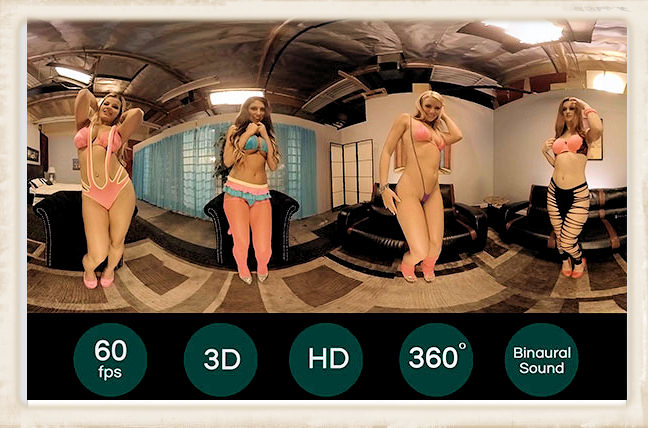 Example of HoloGirls early 360 degree VR orgies with very famous pornstars