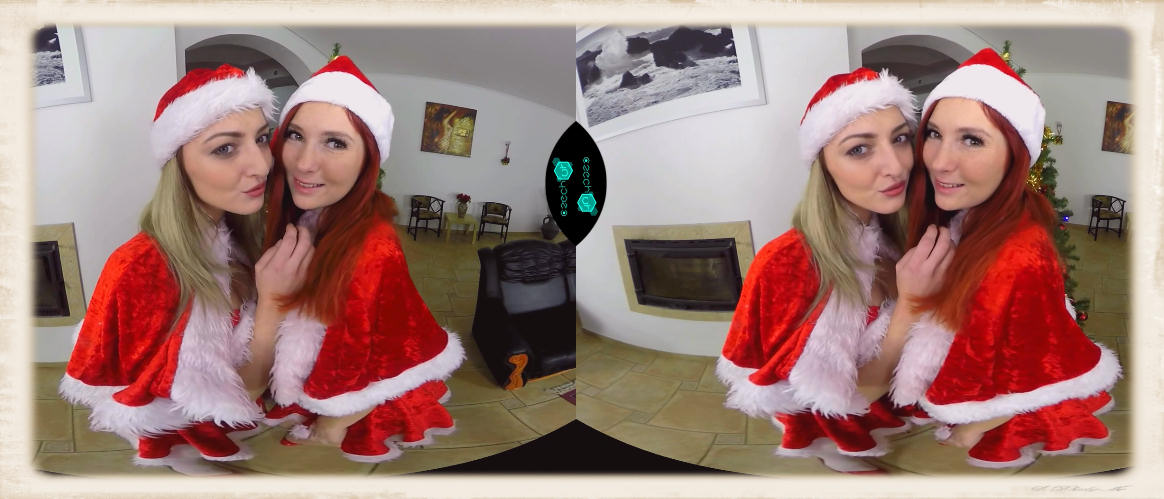 Katy Rose and Kattie Gold in a free Christmas VR from the good folks at Czech VR