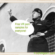 humorous graphic features dictator demanding free VR porn movies