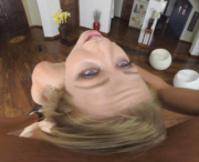 Zoey Monroe with erotic stand-up, head pull back segment