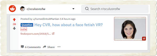 Oculus NSFW subreddit provides feedback about potential VR porn ideas