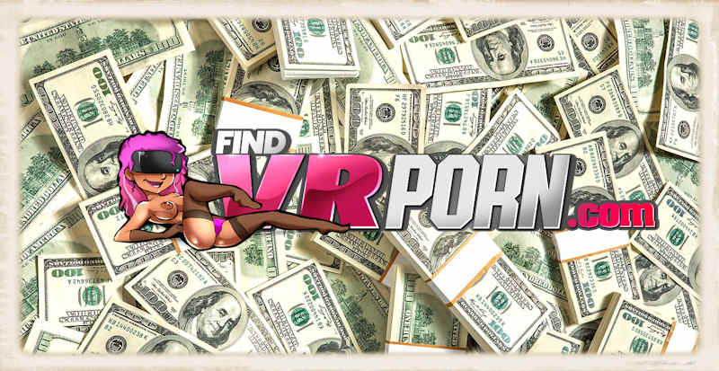 findvrporn.com logo over money background