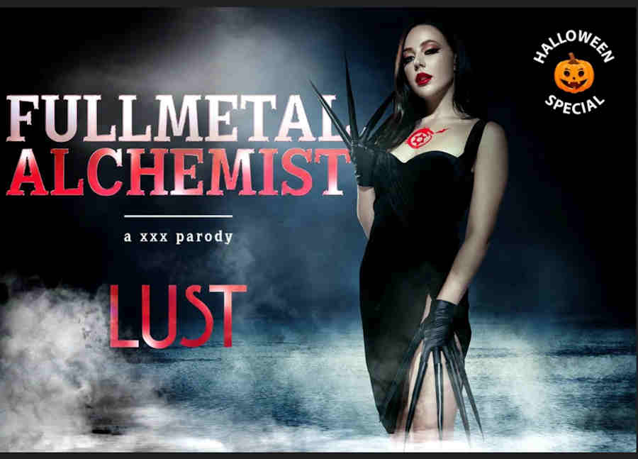 VR Cosplay X Full Metal Alchemist Lust Halloween scene starring Whitney Wright