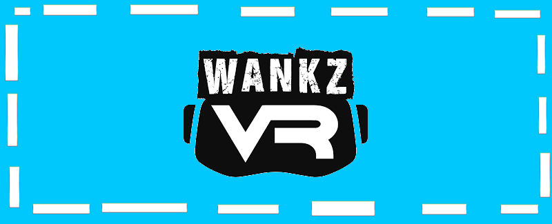 WankzVR logo blue background white dashed border