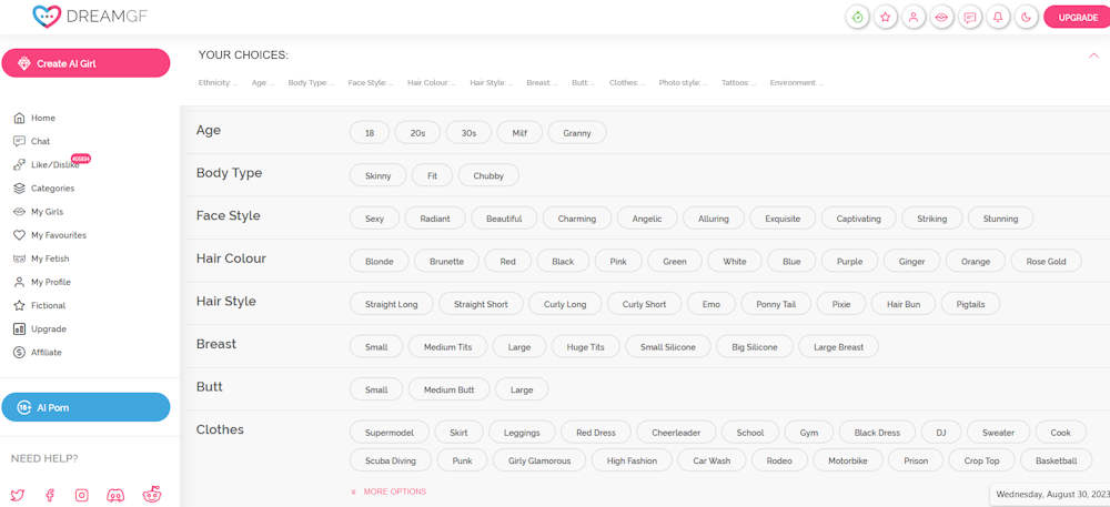Customize your AI Gf at Dream GF