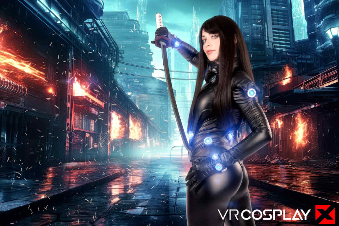 Jewelz Blu VR Cosplay X Gantz costume promo poster ass sticking out